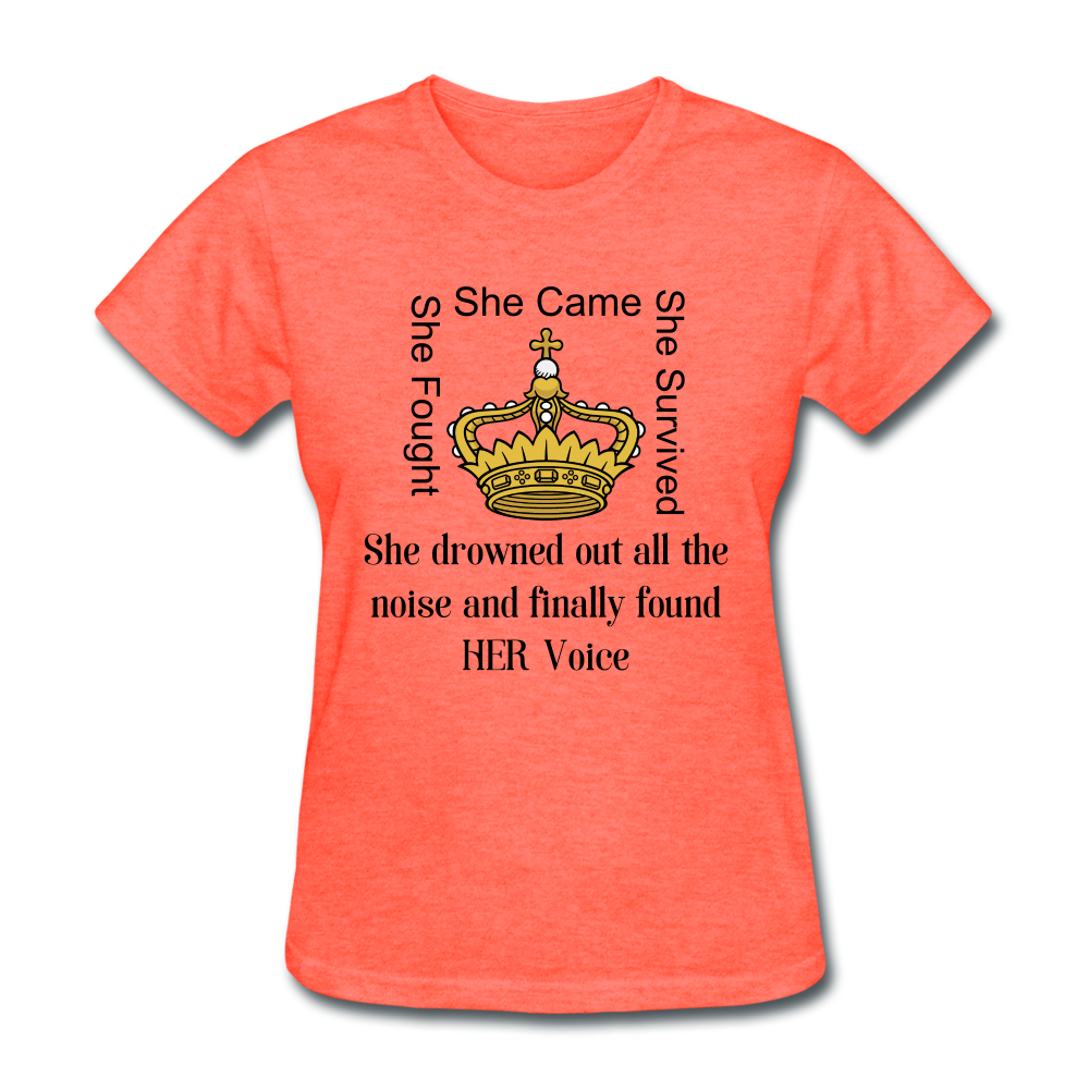 Found HER Voice Women's T-Shirt - heather coral