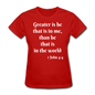 Greater Is He Women's T-Shirt - red