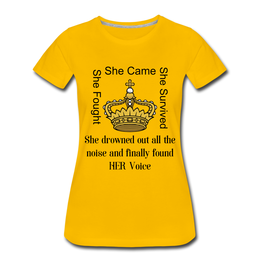 Found Her Voice Women’s Premium T-Shirt - sun yellow