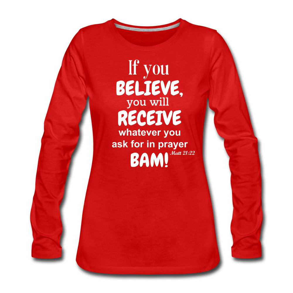 BAM Women's Premium Long Sleeve T-Shirt - red