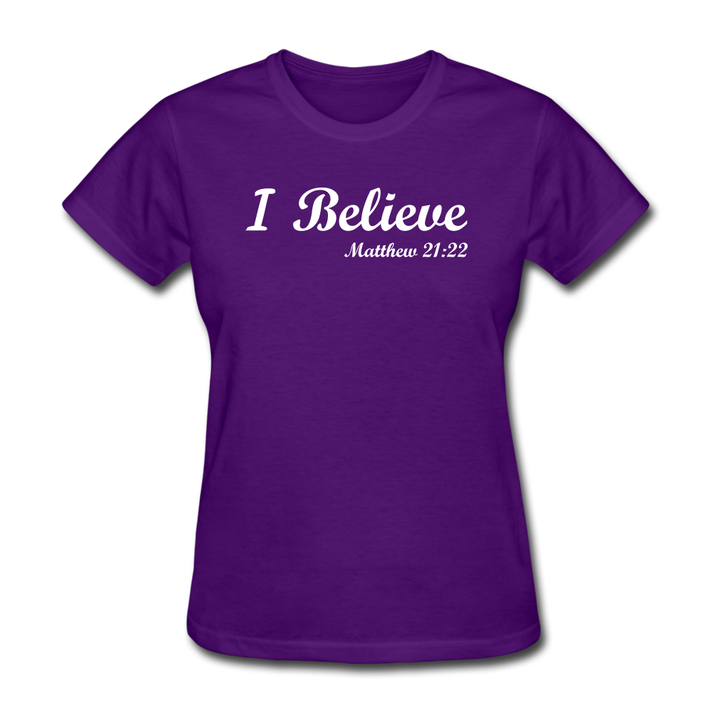 I Believe Women's T-Shirt - purple