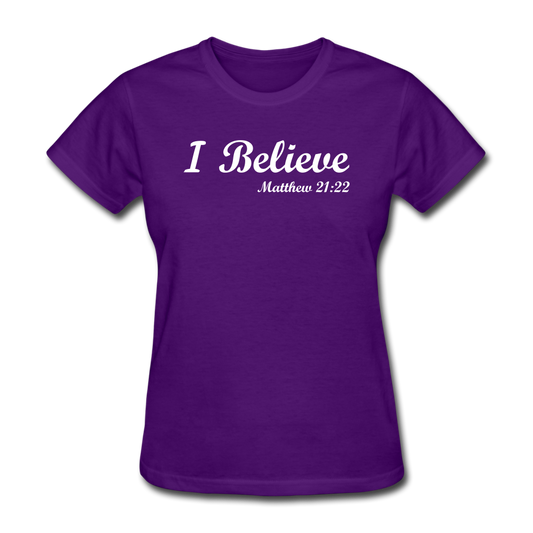 I Believe Women's T-Shirt - purple