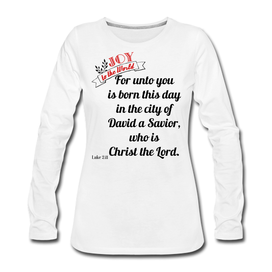 JOY Women's Premium Long Sleeve T-Shirt - white