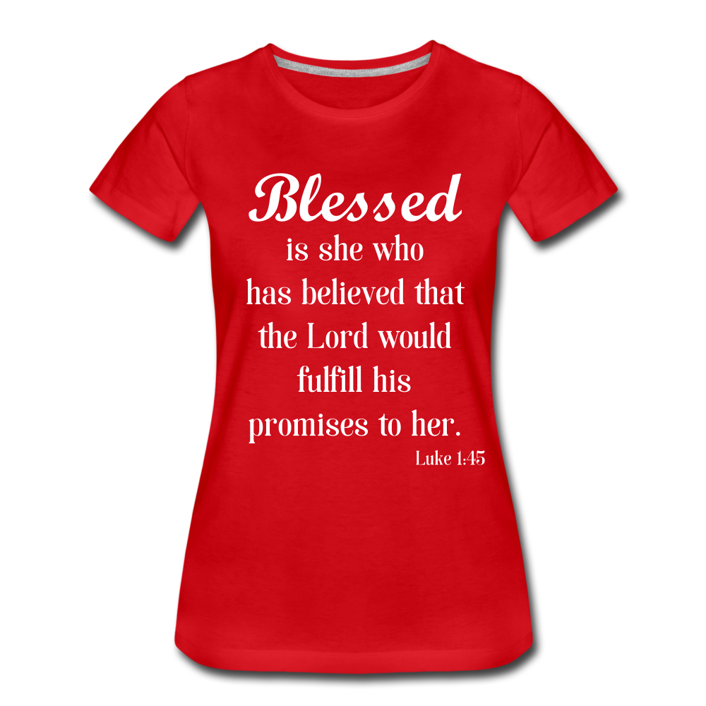 Blessed Is She Women’s Premium T-Shirt - red