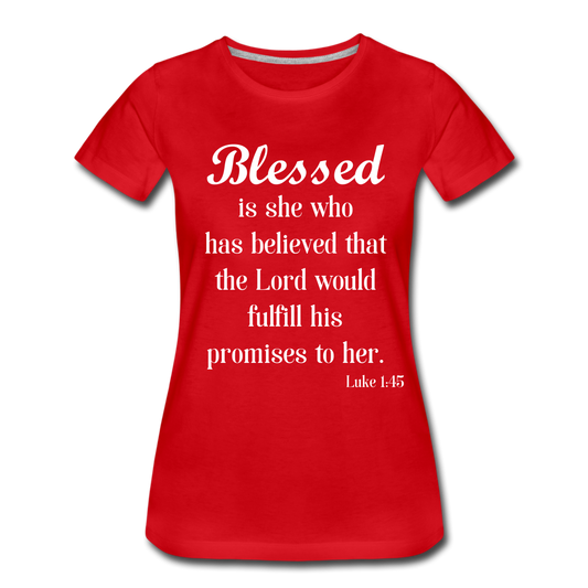 Blessed Is She Women’s Premium T-Shirt - red