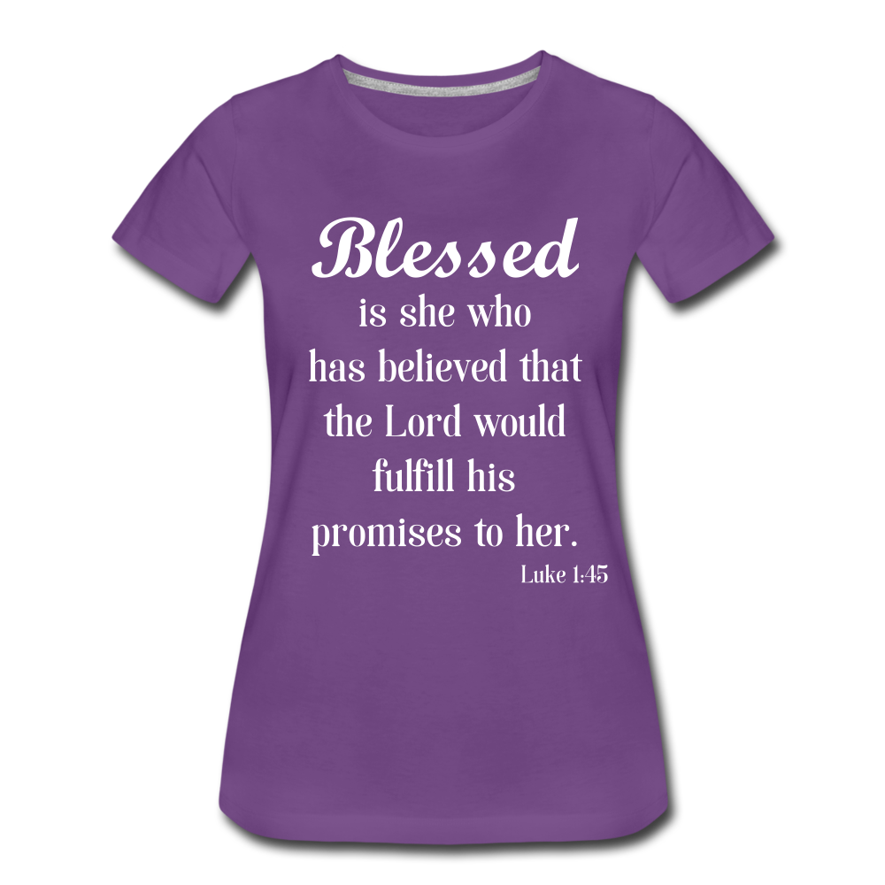 Blessed Is She Women’s Premium T-Shirt - purple