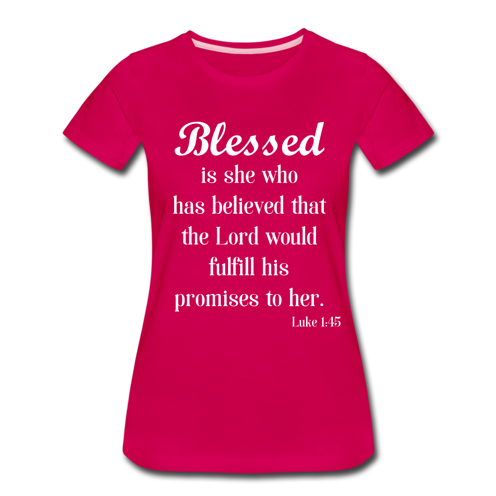 Blessed Is She Women’s Premium T-Shirt - dark pink