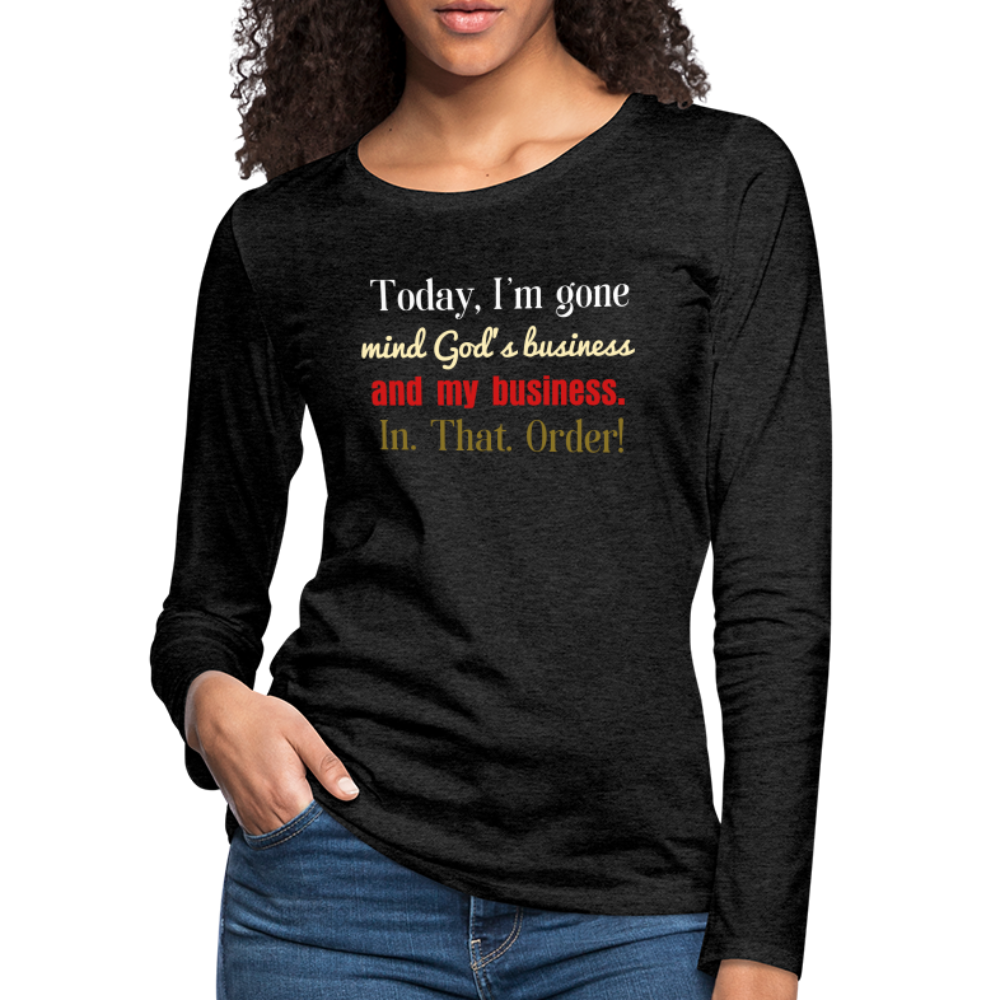 God's Business Women's Premium Long Sleeve T-Shirt - charcoal grey