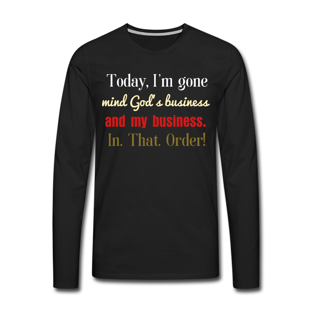 God's Business Men's Premium Long Sleeve T-Shirt - black