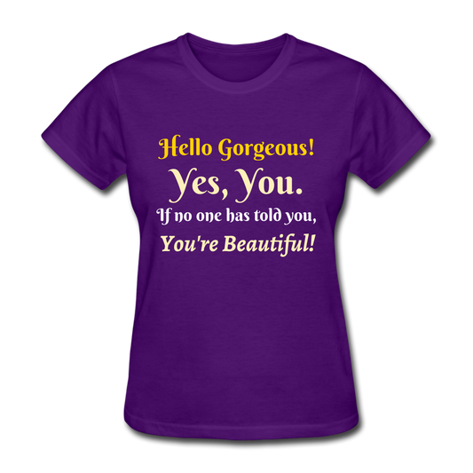 Hello Gorgeous Women's T-Shirt - purple
