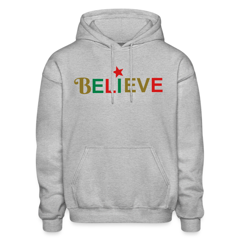 Believe Gildan Heavy Blend Adult Hoodie - heather gray